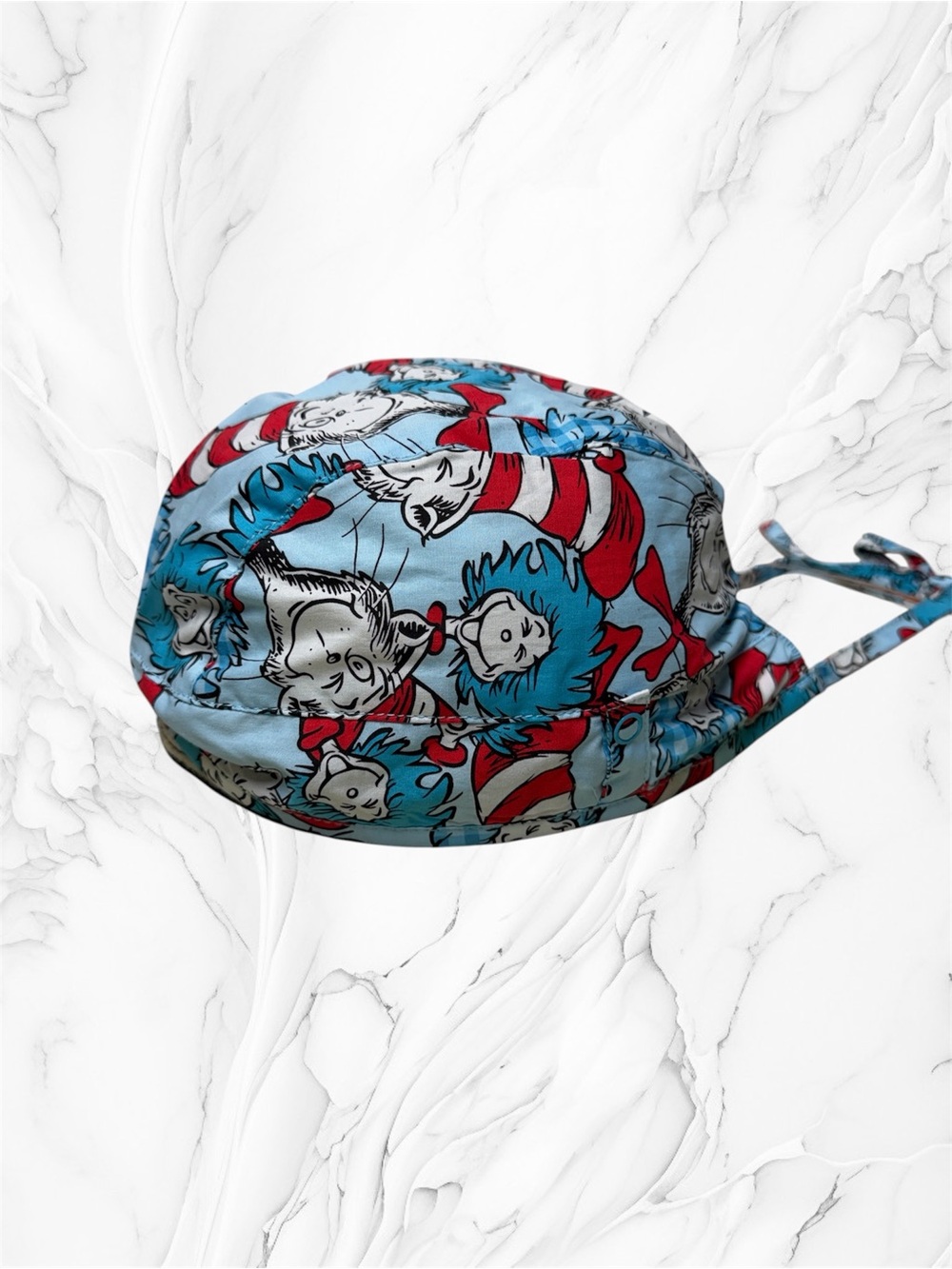 Tooniforms Blue Dr. Seuss Character Print scrub cap hat NWT